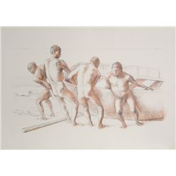 Francisco Zuniga, Hombres con Barca II, Lithograph