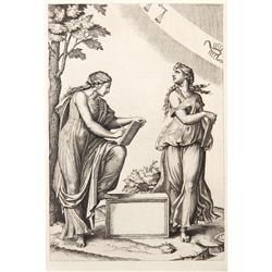 Marcantonio Raimondi, Les deux femmes au Zodiaque, Heliogravure
