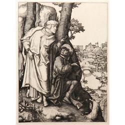 Lucas Van Leyden, Les deux Vieillards appercevant Susanne au bain, Heliogravure