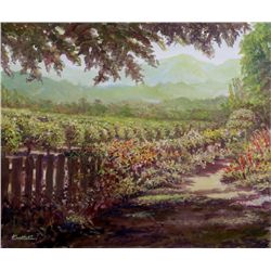 H. Eric Hartman, Vineyard Landscape Oil Painting