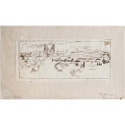 Eugen von Kahler, London on Thames, Pen Drawing