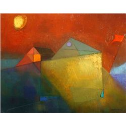 Miriam Bromberg, Ochre Sunset, Oil Painting