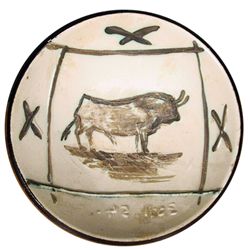 Pablo Picasso, Taureau en Pied, White Terra Cotta Ceramic Bowl