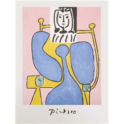 Pablo Picasso, Femme Assise a la Robe Bleue, Lithograph