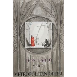 Rolf Gerard, Metropolitan Opera, Don Carlo by Verdi, Lithograph Poster