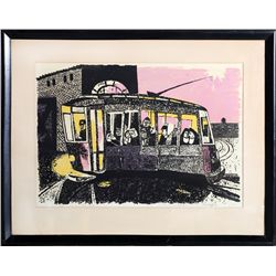 Gregorio Prestopino, The Trolley, Lithograph