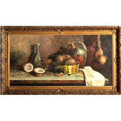 Paul Ritter, Still Life with Coconuts, Oil Painting