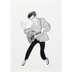 Al Hirschfeld, Elvis Presley-Blue Suede Shoes, Lithograph