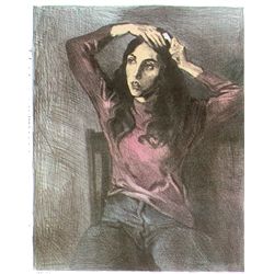 Raphael Soyer, Girl Combing Hair, Lithograph