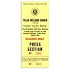 Image 1 : Press Ticket to the JFK ''Texas Welcome Dinner'' -- Day of His Assassination