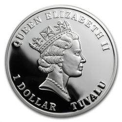 Tuvalu 2011 Proof Silver $1 Coral Protection - Yellow T