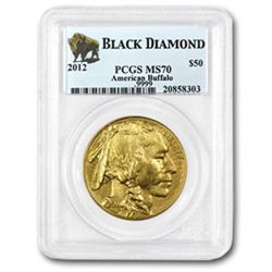 2012 1 oz Gold Buffalo MS-70 PCGS (Black Diamond)