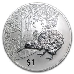 2013 1 oz Silver New Zealand Treasures $1 Kiwi Coin Dis