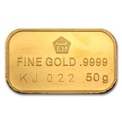 50 gram Logam Mulia Gold Bar .9999 (Pressed)
