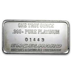 1 oz Engelhard Platinum Bar (USSC) .999+ Fine