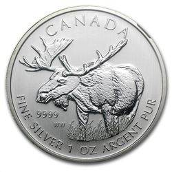 2012 1 oz Silver Canadian Wildlife Series - Moose MS-69