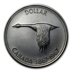 1967 Canadian Silver Dollar Flying Goose (Unc &amp;/or