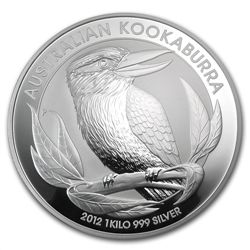 2012 1 Kilo (32.15 oz) Silver Australian Kookaburra MS-