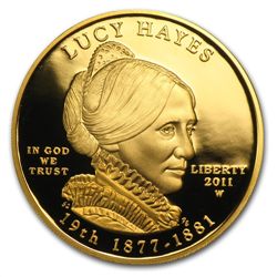 2011-W 1/2 oz Proof Gold Lucy Hayes (w/Box &amp; COA)