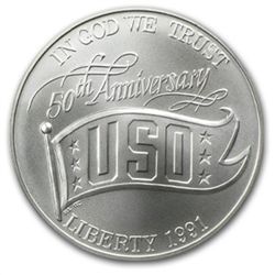 1991-D USO $1 Silver Commemorative - MS-70 PCGS