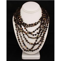 995.00CTW METAL BROWN 8ROW MOTHER OF PEARL NECKALCE