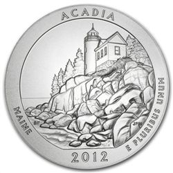 2012-P 5 oz Silver ATB Acadia (w/ box &amp; CoA)