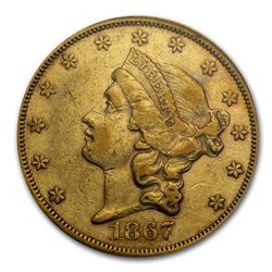 1867 $20 Gold Liberty Double Eagle - XF-40 PCGS