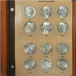 Peace Dollar Set Complete - AU (In Dansco Album) - 24 C