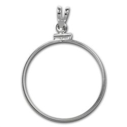 Sterling Silver Screw Top Plain Front Coin Bezel - 27mm