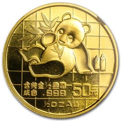 1989 (1/2 oz) Gold Chinese Pandas (Small Date) - MS-69