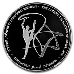 2011 Israel Gymnastics Proof Silver 2 NIS Coin PF-70 NG