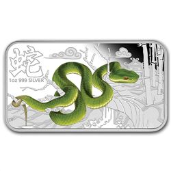 2013 1 oz Proof Silver Rectangle Year of the Snake 4 Co