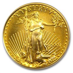 2001 1/10 oz Gold Eagle Gem Unc PCGS World Trade Center