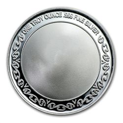 1 oz Candy Heart Enameled Silver Round (w/box &amp; cap