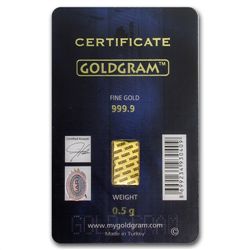 1/2 gram Istanbul Gold Refinery Bar (In Assay) .9999 Fi