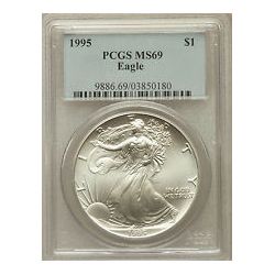 1995 1 oz Silver American Eagle MS-69 PCGS