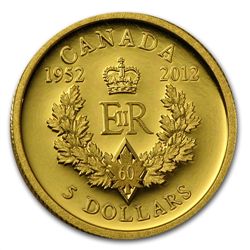 2012 1/10 oz Gold Canadian Queen's Diamond Jubilee