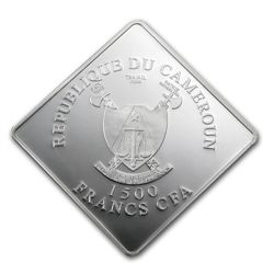Cameroon 2010 2 oz Silver 1,500FR - Ruthenium Plated Bl