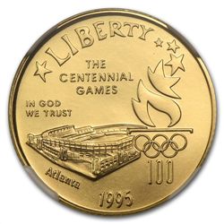 1995-W Olympic Stadium - $5 Gold Commemorative - MS-70