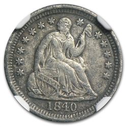 1840-O W/Drapery Liberty Seated Half Dime NGC-AU Detail