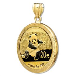 2014 1/20 oz Gold Panda Pendant (Diamond-Prong Bezel)