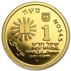 2007 Israel Moses Biblical Art Smallest Gold Coin