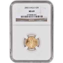 2002 1/10 oz Gold American Eagle MS-69 NGC