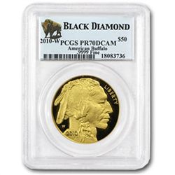 2010-W 1 oz Proof Gold Buffalo PR-70 PCGS (Black Diamon