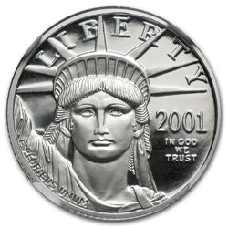 2001-W 1/10 oz Proof Platinum American Eagle PF-70 NGC