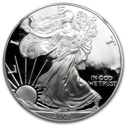 2001-W Proof Silver American Eagle PF-69 NGC (Retro Bla