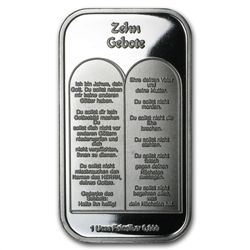 1 oz Ten Commandments Silver Bar (in German)