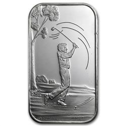 1 oz Male Golfer Silver Bar (w/Gift Box &amp; Capsule)