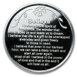 1 oz Believe Silver Round (w/Box &amp; Capsule)