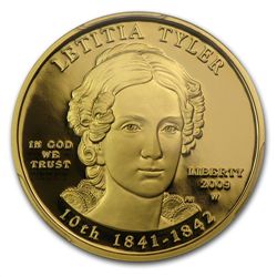 2009-W 1/2 oz Proof Gold Letitia Tyler PR-70 PCGS DCAM
